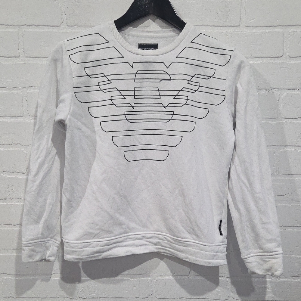Emporio Armani White Sweatshirt with Black Logo